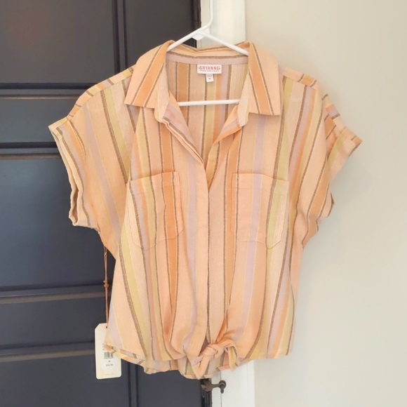 Shyanne button down cotton tee - Picture 1 of 3